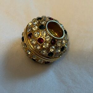 Vintage D’Orlan sphere pendant with Swarovski crystals in gold